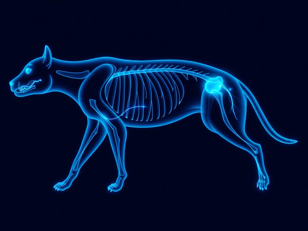 Ilustração azul das rotas de distribuição de fármacos no organismo animal